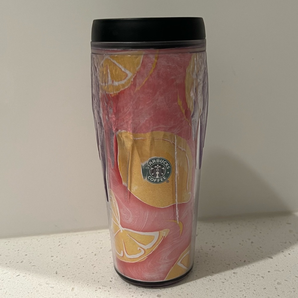 Vintage 2002 Starbucks Rare Pink & Yellow Lemons Limited Edition Barista Tumbler